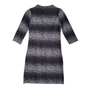 Cato Gray Charcoal Sheath Mini Dress Women Sz X-Small 3/4 Sleeve Back Zip Pleate